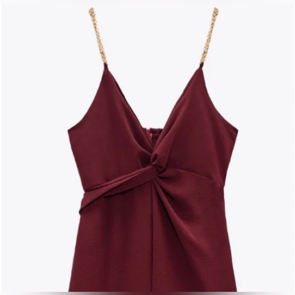 Red romper with gold chain straps - Picture 11 of 14